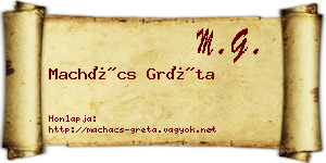 Machács Gréta névjegykártya